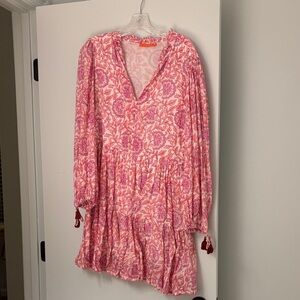 Oliphant Pink Floral Ruffle Dress